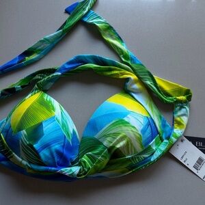 La Blanca Vibrant Blue and Green Bikini Top